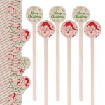 120Pcs Christmas Coffee Stir Sticks Wooden Cocktail Stirrers Disposable Drink Stirrers Round Wooden Milk Stirrers 6 Inch Christmas Wooden Stir Sticks for Coffee Beverages Cocktail Chocolate Hot Drinks