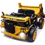 12v Ride On Dump Truck for Kids Car with Remote Control Construction Vehicles with Electric Bed/Shovel 2wd Power Ride-on Wheels Ride On Toys for Boys Girls, Dark Yellow