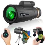 12X60 HD Monocular Telescope with Smartphone Adapter & Tripod, Birthday Gifts for Men Dad Him Husband Boyfriend, High Powered Monoculars for Adults, FMC & BAK4, Gadgets for Hunting Birdwatching