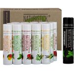 16-Pack Lip Balm Gift Set by Naturistick. Assorted Flavors. 100% Natural Ingredients. Best Beeswax Chapsticks for Dry, Chapped Lips. Made in USA for Men, Women and Children