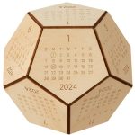 2024 Desk Calendar Wood, Dodecahedron Cube Calendar, Funny Office Gifts for Coworkers, Employee, Boss, Cool Gifts for White Elephant, Employee Christmas Gifts Ideas, Unique Mens Desk Accessories, Thanksgiving, New Year Gifts