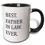 3dRose Best Father Ever-Fun Humorous Gifts for The in-Laws Mug, 1 Count (Pack of 1), Black