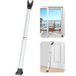 AceMining Upgraded Door Security Bar & Sliding Patio Bar, Heavy Duty Stoppers Adjustable Jammer for Home, Apartment, Travel (1 Pack,White)