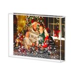 AITEE Glitter Picture Frame 4x6 Christmas Picture Frame Liquid Acrylic Photo Frames Snow Globe Cute Clear Tabletop Display Winter Decorations for Women Girls Couples Family Holiday Home Gifts 2023