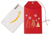 Amazon.com Gift Card in a Red Holiday Gift Tag