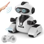 AONGAN Robot Toys, Remote Control Robot Toys for Kids, Rechargeable RC Robot with Auto-Demonstration and Dancing Singing Music LED Eyes Demo, Birthday Gift for Boys Girls Age 8+Years - White