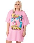 Barbie Oversized T-Shirt Dress Ladies Womens | Adults California Vibes Doll Short Sleeve Summer Outfit | Pink Clothes Gifts