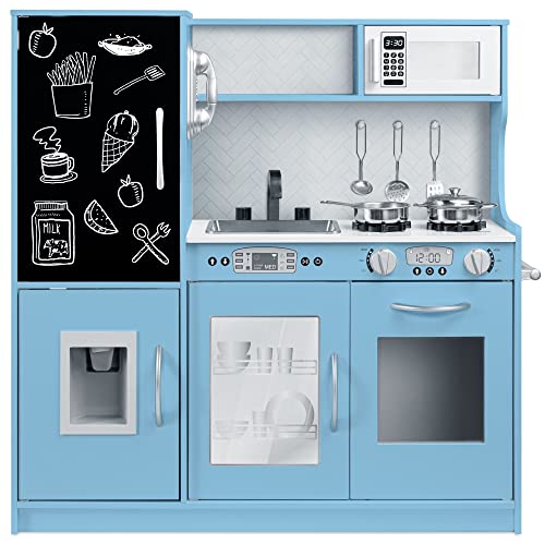 wooden toy kitchen set