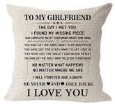 Blessing to My Girlfriend Be Yours and Only Yours I Love You Valentine's Day Birthday Gift Cotton Linen Square Throw Waist Pillow Case Decorative Cushion Cover Pillowcase Sofa 18"x 18"