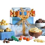 Broadway Basketeers Christmas Chocolate Food Gift Basket Tower Snack Gifts for Women, Men, Families, College, Delivery for Holidays, Appreciation, Thank You, Congratulations