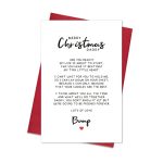 Daddy to be Poem Christmas Card with Envelopes, Funny Christmas Gifts for Dad, Unique Christmas Gift ideas for Daddy, Pregnancy Announcement Xmas Card from Bump