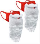 Encased (2 Pack) Face Mask Funny Bearded Holiday Santa Costume for Adults for Christmas 2023 (One size fits all)