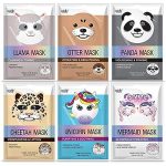 Epielle Character Sheet Masks | Korean Animal Spa Mask | -For All Skin Types | Spa gifts for women, Birthday Party Gift for her kids, Girls Night, Skincare Party, Stocking Stuffers (Assorted 6 pk)