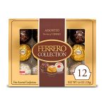 Ferrero Collection, 12 Count, Premium Gourmet Assorted Hazelnut Milk Chocolate, Dark Chocolate And Coconut Chocolates, Luxury Chocolate Holiday Gift Box, 4.6 Oz