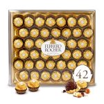 Ferrero Rocher, 42 Count, Premium Gourmet Milk Chocolate Hazelnut Holiday Gift Box, 18.5 Oz