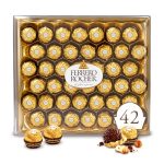 Ferrero Rocher Premium Gourmet Milk Chocolate Hazelnut Holiday Gift Box, 0.44 Oz. (Pack of 42)