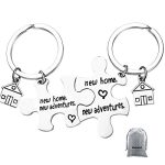 For New Home Keychain Set First Home Gift Housewarming Gift for New Homeowner House Keyring Moving in Keychain for New Home Owners Jewelry Realtor Closing Jewelry