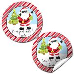 from Your Secret Santa Christmas Holiday Thank You Sticker Labels, 40 2" Party Circle Stickers by AmandaCreation, Great for Party Favors, Envelope Seals & Goodie Bags