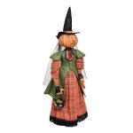 GALLERIE II Halloween Ophelia Pumpkin Witch Large Harvest Folk Art Doll Collectible, Joe Spencer Gathered Traditions Home Decor Figures Figurines Orange