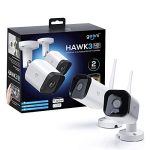 Geeni Hawk 3 HD 1080p Outdoor Security Camera, IP66 Weatherproof WiFi Surveillance with Night Vision, 2-Way Audio, and Motion Detection - White (2-Pack)