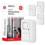 GE Personal Security Window and Door Alarm, 4 Pack, DIY Protection, Burglar Alert, Wireless, Chime/Alarm, Easy Installation, Home Security, Ideal for Home, Garage, Apartment and More, 45174 White