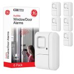 GE Personal Security Window and Door Alarm, DIY Protection, Burglar Alert, Wireless, Magnetic Sensor, Off/Chime/Alarm, Easy Installation, Ideal for Home, Garage, Apartment, 49721, White, 6-Pack