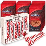 Ghirardelli Chocolate - Double Chocolate Premium Hot cocoa Packets Bundle Pack, With 12 Taboom Candy Cane Spoons – Energy Boosting Hot Chocolate Packets and Delicious Candy Canes to Add Sweet Flavor – Ideal for Christmas