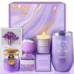 Gifts for Women, Mom, Wife, Girlfriend, Sister, Friends, Her - Happy Birthday, Christmas, Valentine's Day, Mothers Day Gifts - Personalized Lavender Relaxing Spa Gift Basket Set for Women Xmas 2023