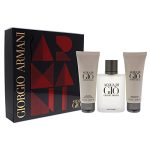 Giorgio Armani Acqua Di Gio Men 3 Pc Gift Set 3.4oz EDT Spray, 2.5oz All Over Body Shampoo, 2.5oz After Shave Balm