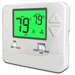Heagstat Non-Programmable Thermostats for Home 1 Heat/ 1 Cool, with 4.5 sq. Inch Display (Green LCD)