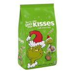 HERSHEY'S KISSES Grinch Milk Chocolate, Christmas Candy Bag, 32.1 oz