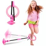 Hewog Skip Ball, Portable Foldable Colorful Flash Wheel Swing Ball, Kids Toys for Girls & Boys for Skip It, Sports Fitness Toys for Kids & Adults. Gifts for Mom Women & Girls Toys Age 5-10 Years