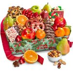 Holiday Chocolate, Nuts & Fresh Fruit Gift Basket