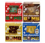 Hot Chocolate BOMB 4 Pack, Flavors include (1) Original Flavor Melting Ball, (1) Salted Caramel, (1) Double Chocolate, & (1) Peppermint Hot Cocoa Christmas Stocking Stuffer and Holiday Gift By Frankford Candy