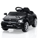 INFANS 12V Electric Kids Ride On Car, Licensed Mercedes Benz GLA45 Toy Car with Remote Control, MP3 Plug, USB, 2 Speeds, LED Lights, Battery Powered Toy Vehicle for Toddler Children (Black)