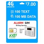 Jolt Mobile $7 AT&T 4G LTE Alarm SIM Card for GSM Business-Office-Home Security Burglar Anti-Theft Alarm System & Monitoring - Triple Cut SIM