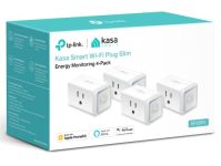 Kasa Smart Plug Mini 15A, Apple HomeKit Supported, Smart Outlet Works with Siri, Alexa & Google Home, UL Certified, App Control, Scheduling, Timer, 2.4G WiFi Only, 4-Pack (EP25P4), White