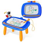 Kikidex Toddlers Toys Age 1-3, Magnetic Drawing Board, Toddler Girl Toys for 1-2 Year Old, Doodle Board Pad Learning and Educational Toys for 1 2 3 Year Old Baby Kids Birthday Gift (Dark Blue)