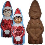 Large Christmas Chocolate Elf on the Shelf Holiday Treats, Solid Smooth Milk Chocolate, Party Bag Fillers, Individually Wrapped Foils, Kosher Certified Dairy, 3oz (2-Pack)