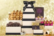 LA Signature Godiva Chocolatier Christmas Holiday Gift Basket & Tower – New Assortment For 2023 Holiday Season – Special Chocolates in Keepsake Gift Box – Damage-Free Guarantee