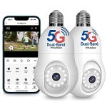 LaView 4MP Bulb Security Camera 5G& 2.4GHz, 360°2K Wireless Outdoor Indoor Full Color Day and Night, Motion Detection, Audible Alarm, Easy Installation, Compatible with Alexa (2 Pack)