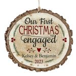 Let's Make Memories Personalized First Christmas Engaged Christmas Ornament - Custom 1st Christmas Ornament for Engaged Couple - for Couples - Christmas 2023 Keepsake Ornament