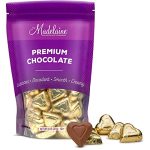 Madelaine Premium Chocolate Hearts Valentines Candy - Solid Milk Chocolate Mini Hearts Wrapped In Italian Foil - Gold, 8 oz (227 g)