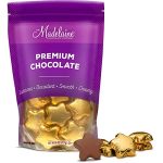 Madelaine Solid Premium Milk Chocolate Stars, Wrapped In Italian Foil (Gold, 1/2 LB)