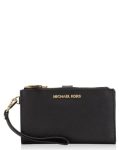 Michael Kors Women's Jet Set Travel Double Zip Wristlet, Black Saffiano, One Size