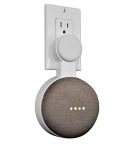 Mount Genie Affordable Essentials Google Home Mini (1st Gen) Outlet Wall Mount Hanger Stand | A Low-Cost Space-Saving Solution (White, 1-Pack)