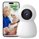 NoahTec Indoor Camera, 1080P 2.4GHz Pet Camera Baby Monitor, 360° Cameras for Home Security Indoor, Dog Camera 24/7 Motion Detection, 2-Way Call, IR Night Vision,Siren Alarm, Works with Alexa