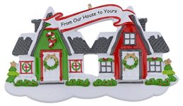 Personalized from Our House to Yours Neighbor Christmas Tree Ornament 2023 - First Year in New Home Housewarming Gift - New Neighbors Christmas Ornament