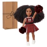 Purpose Toys HBCyoU Morehouse Cheer Captain Alyssa 18-inch Doll & Accessories, Curly Hair, Medium Brown Skin Tone, Designed and Developed