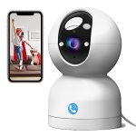 Rraycom Security Camera, 2K Solution, 360° Home Security, Baby Monitor, 2.4GHz WiFi, Full Color Night Vision, Siren, Cloud &SD Card Storage with One-Key Call Function, No Monthly fee